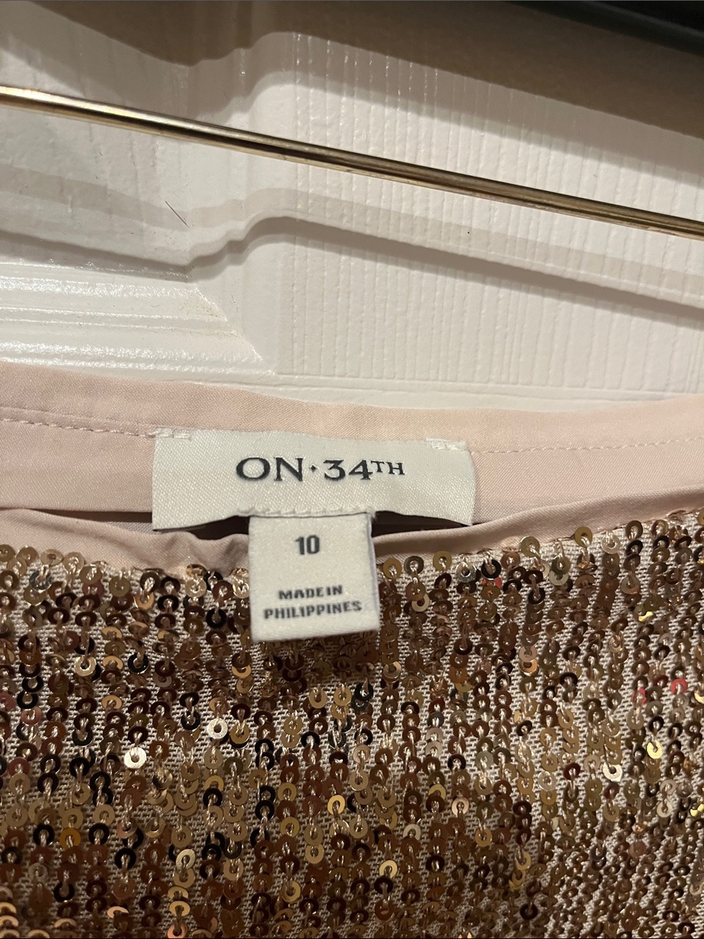 ON 34th Gold Sequined Midi Skirt - Picture 4 of 4
